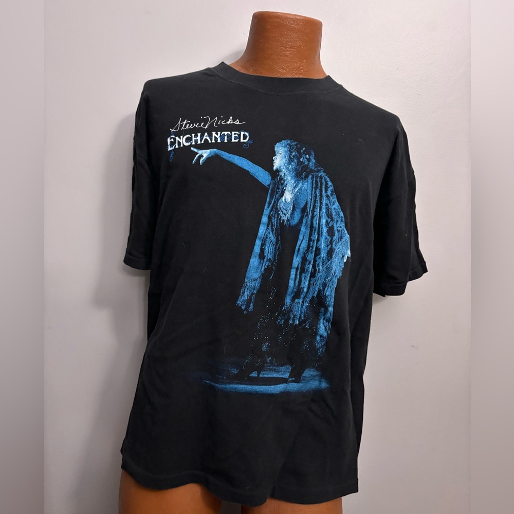 Vintage 90s Stevie Nicks XL T-shirt Black Enchanted Tour BoHo Chic